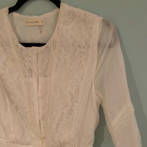 Stevie May white lace dress size S